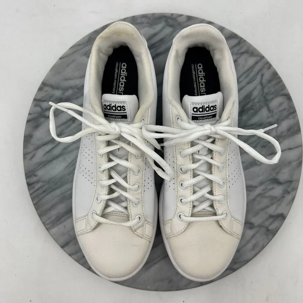 Adidas Cloudfoam Advantage Sneakers Womens 9.5 White Casual Shoes Low Top AW4323